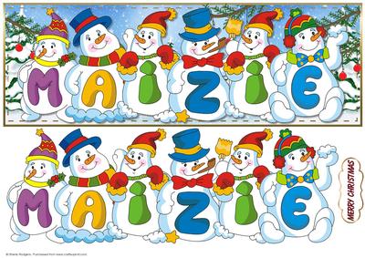 Snowmen Names Large Dl - Maizie