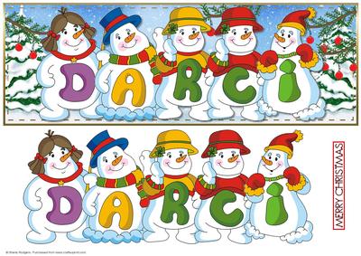 Snowmen Names Large Dl - Darci
