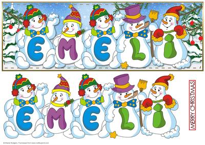Snowmen Names Large Dl - Emeli