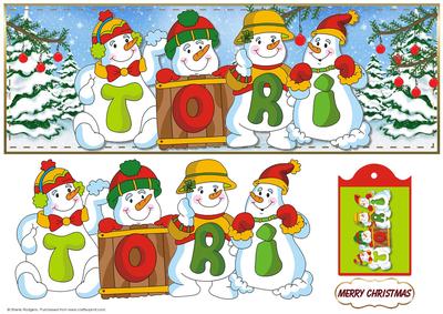 Snowmen Names Large Dl - Tori