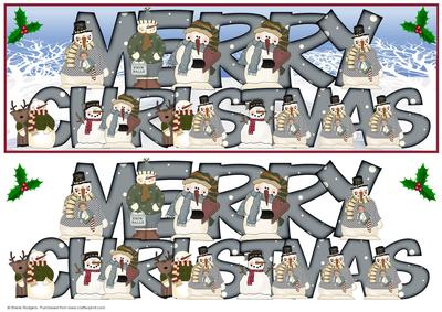 Large Dl - Snow People Merry Christmas