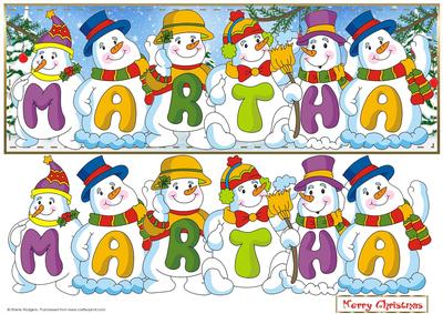 Snowmen Names Large Dl - Martha