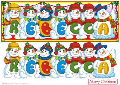 Snowmen Names Large Dl - Rebecca