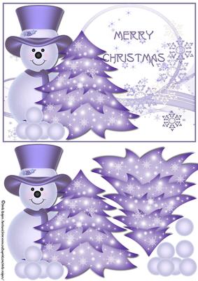 Snowman in Purple Top Hat