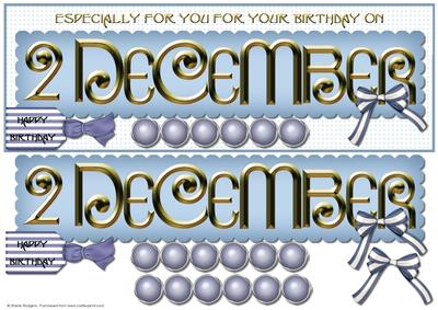 Day of the Year Birthday - December 2