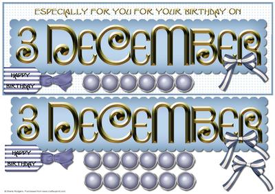 Day of the Year Birthday - December 3