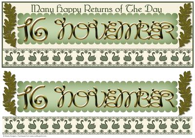 Day of the Year Birthday - November 16