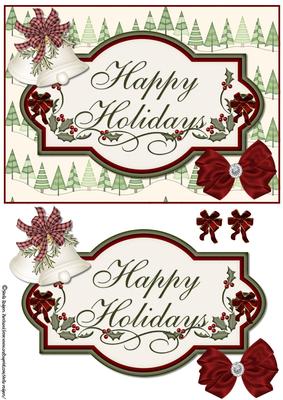 Happy Holidays Bells and Bow