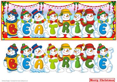 Snowmen Names Large Dl - Beatrice