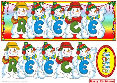 Snowmen Names Large Dl - Reece