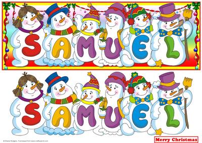 Snowmen Names Large Dl - Samuel