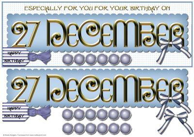 Day of the Year Birthday - December 27