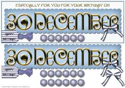 Day of the Year Birthday - December 30