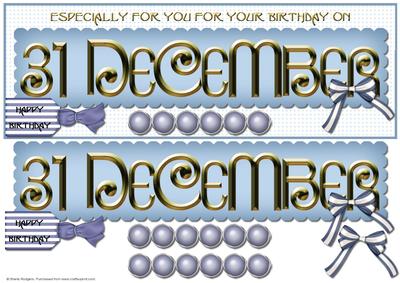 Day of the Year Birthday - December 31