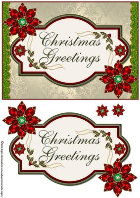 Christmas Greetings Jewel Poinsettias