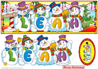 Snowmen Names Large Dl - Leah