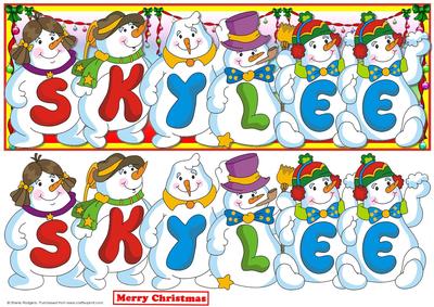 Snowmen Names Large Dl - Skylee