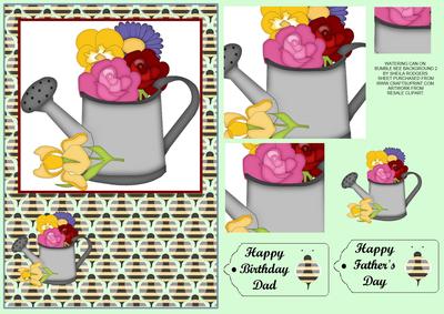 Watering Can on Bumble Bee Background 2