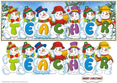 Snowmen Names Large DL - Teacher