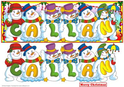 Snowmen Names Large Dl - Callan