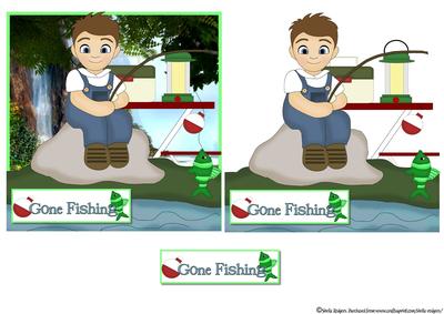Boy Fishing by Waterfall