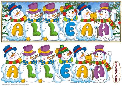 Snowmen Names Large Dl - Alleah