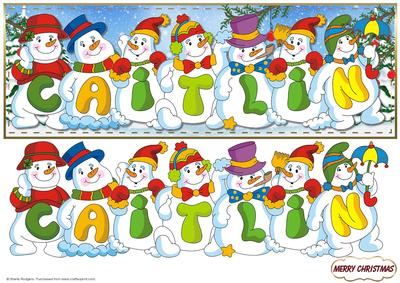 Snowmen Names Large Dl - Caitlin
