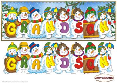 Snowmen Names Large DL - Grandson