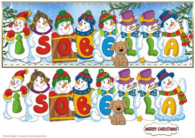 Snowmen Names Large Dl - Isobella