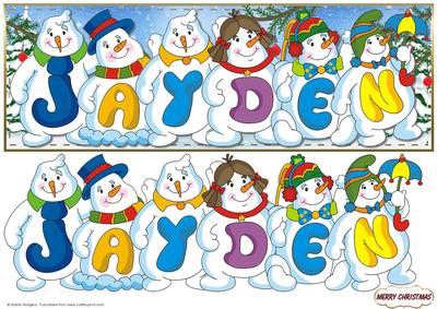 Snowmen Names Large Dl - Jayden