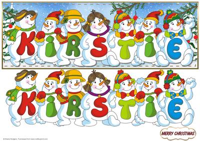 Snowmen Names Large Dl - Kirstie