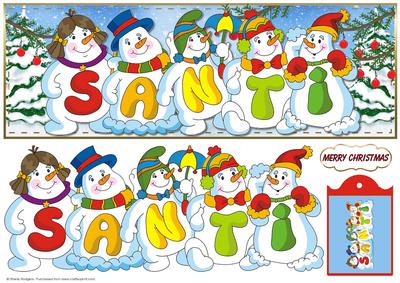 Snowmen Names Large Dl - Santi