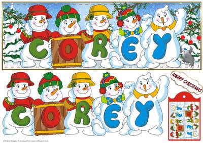 Snowmen Names Large Dl - Corey
