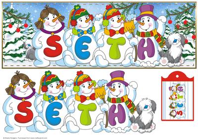 Snowmen Names Large Dl - Seth