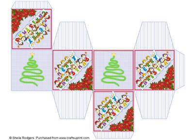 All in One Gift Box - Snowmen and Poinsettias