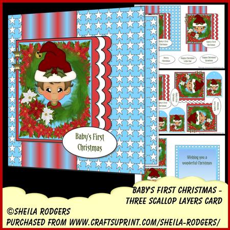 Three Scallop Layers - Baby's First Christmas 1
