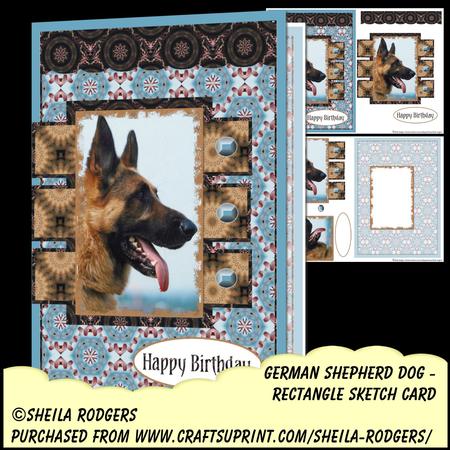 Rectangle Sketch Card - German Shepherd Dog