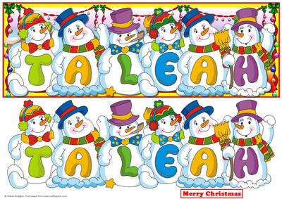 Snowmen Names Large Dl - Taleah