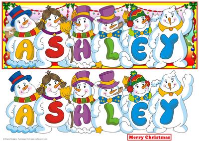 Snowmen Names Large Dl - Ashley