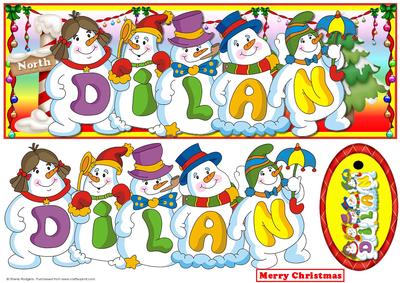 Snowmen Names Large Dl - Dilan