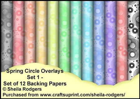 Spring Circle Overlays Set 1 - Set of 12 Backing Papers