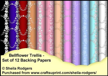 Bellflower Trellis - Set of 12 Backing Papers