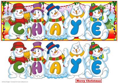 Snowmen Names Large Dl - Chaye