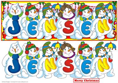 Snowmen Names Large Dl - Jensen