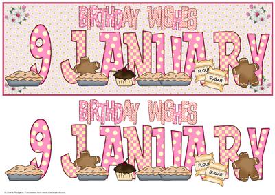 Day of the Year Birthday - Female January 9