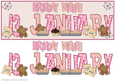 Day of the Year Birthday - Female January 13