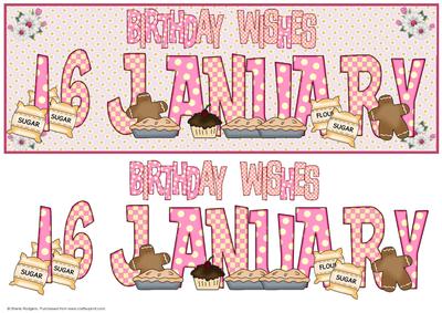 Day of the Year Birthday - Female January 16