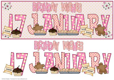 Day of the Year Birthday - Female January 17
