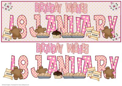 Day of the Year Birthday - Female January 18
