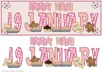 Day of the Year Birthday - Female January 19